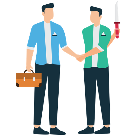 Handshake and Betrayal – Broken Business Trust  Illustration