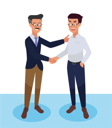 Handshake with employee Illustration