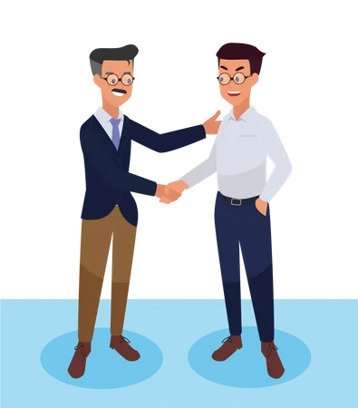 Handshake with employee  Illustration
