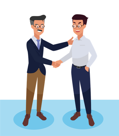 Handshake with employee  Illustration