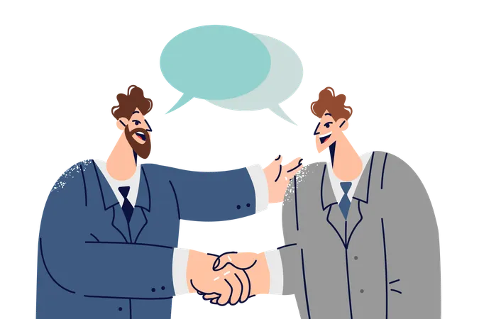 Handshakes of two white collar workers  Illustration