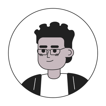 Handsome african american boy in glasses  Illustration