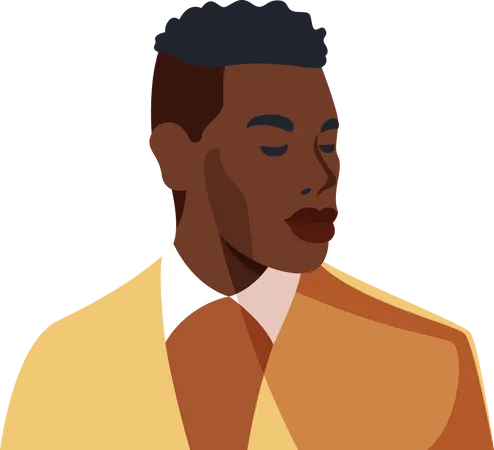 Handsome black men wearing suit Illustration
