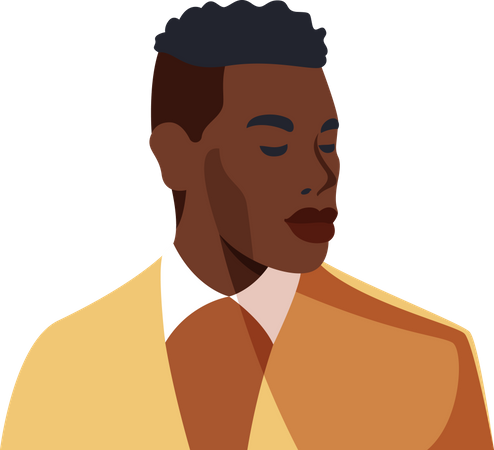 Handsome black men wearing suit  Illustration