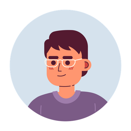 Handsome boy with glasses  Illustration