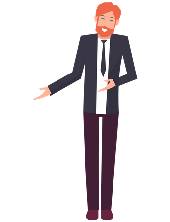 Handsome businessman pointing to something  Illustration