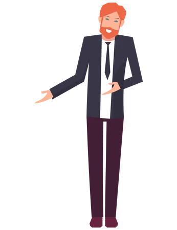 Handsome businessman pointing to something  Illustration