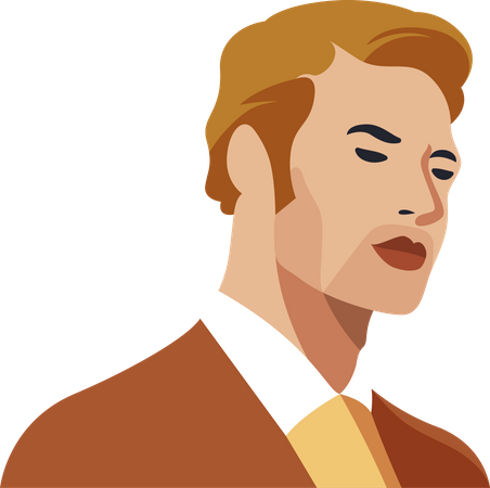 Handsome gentlemen wearing suit  Illustration