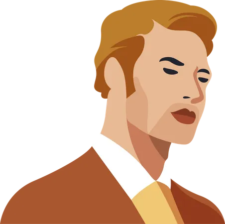 Handsome gentlemen wearing suit  Illustration