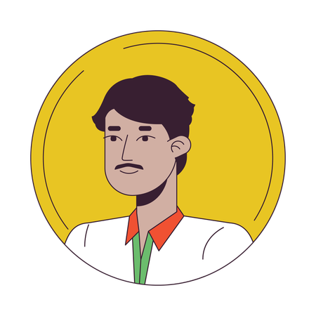 Handsome indian man with mustach  イラスト