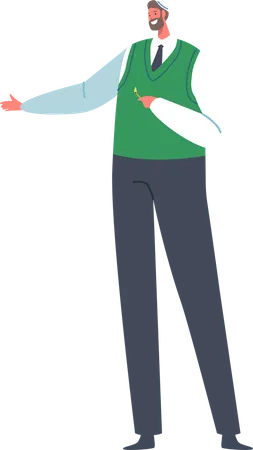 Handsome Jewish Businessman in Green Vest Illustration