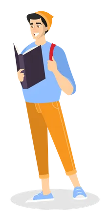 Handsome man read book  Illustration