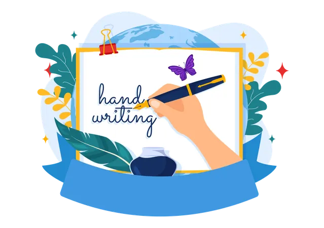 National Handwriting Day Vector Illustration On 23 January With Ink Pen And Paper For Writing In Flat Cartoon Hand Drawn Background Design Illustration