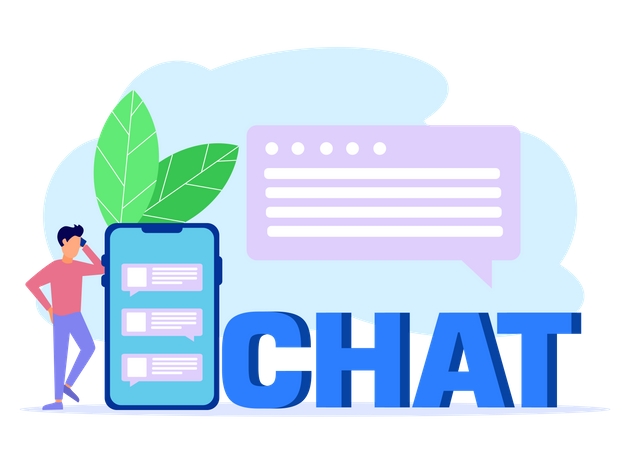 Mobiler Chat  Illustration