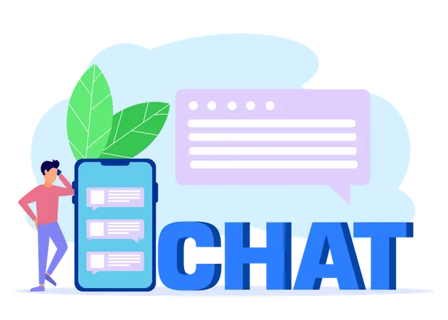 Mobiler Chat  Illustration