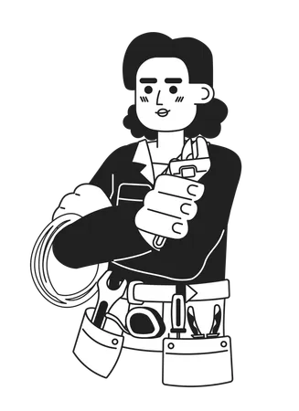 Handy woman hispanic young adult  Illustration