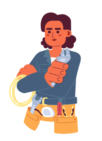 Handy woman hispanic young adult  Illustration