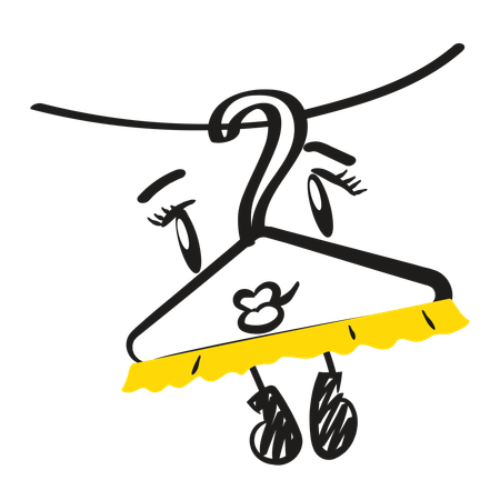 Hanger hanging on rope  Illustration
