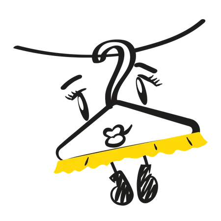 Hanger hanging on rope  Illustration