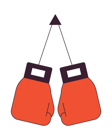 Hanging boxing gloves  Illustration