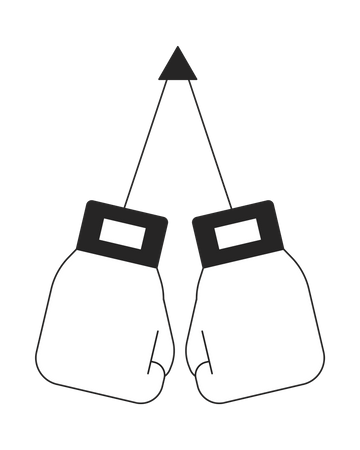 Hanging boxing gloves  イラスト
