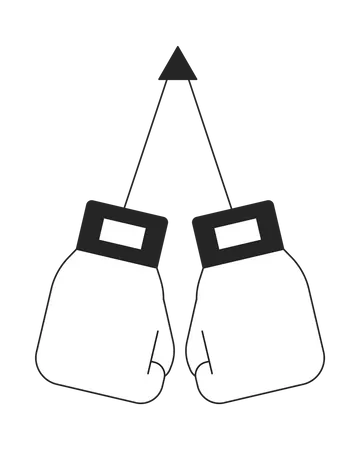 Hanging boxing gloves  Illustration