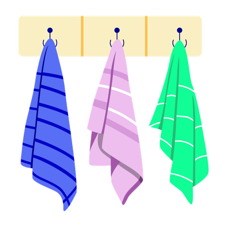 Hanging towels  Illustration