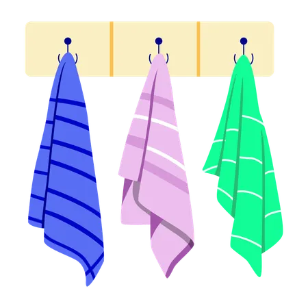 Hanging towels  Illustration