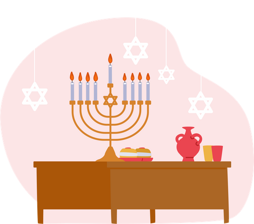 Hanukah Israel Holiday  Illustration