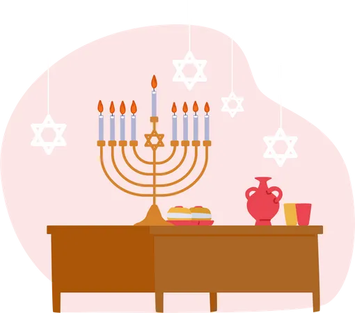 Hanukah Israel Holiday  Illustration