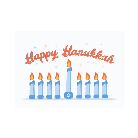 El último día de celebración de Hanukkah  Ilustración