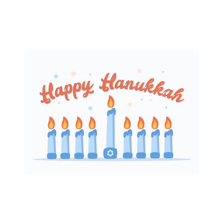 Último dia de celebração do Hanukkah  Ilustração