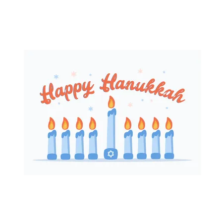 Último dia de celebração do Hanukkah  Ilustração