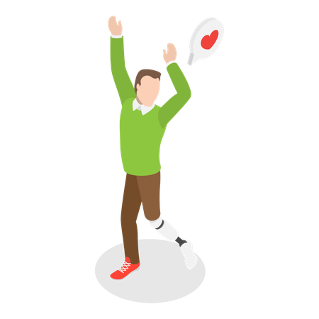 Happy Active Disabled People  Illustration