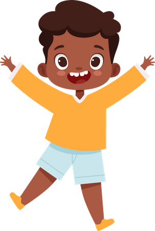 Happy African Boy  Illustration