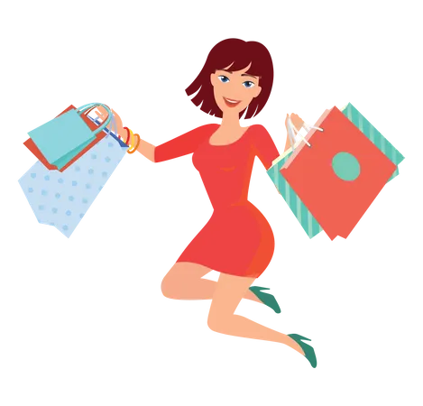 Happy After Shopping  Illustration