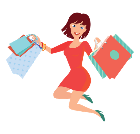 Happy After Shopping  Illustration