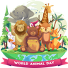 animals at forest illustration