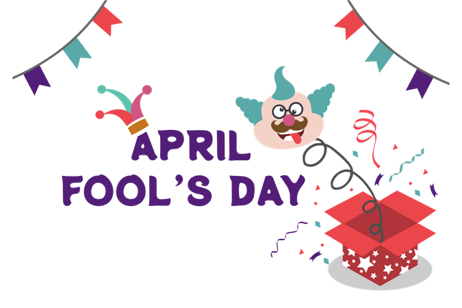 Happy April Fool Day Illustration