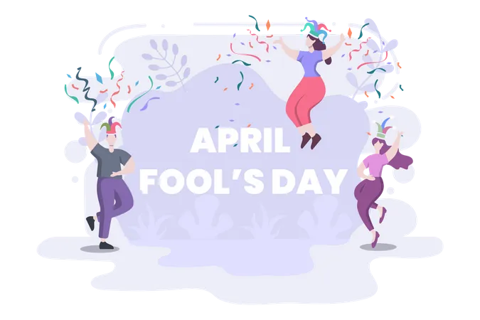 Happy April Fool Day Illustration