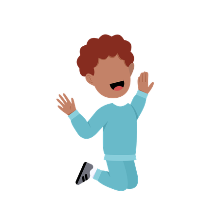 Happy Arabic Boy jumping  Illustration