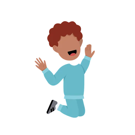 Happy Arabic Boy jumping  Illustration