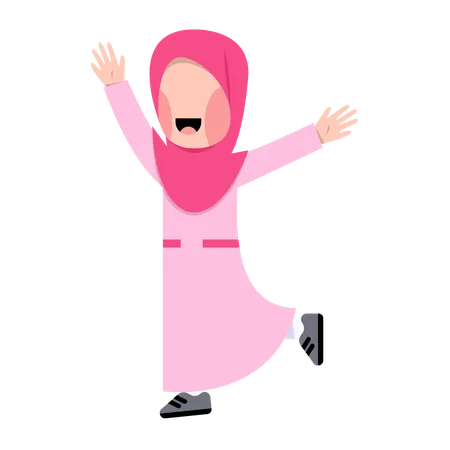 Happy Arabic Girl  Illustration