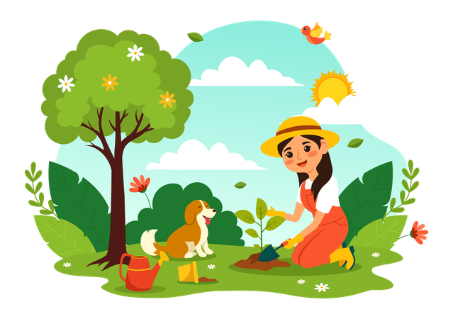 Happy Arbor Day  Illustration