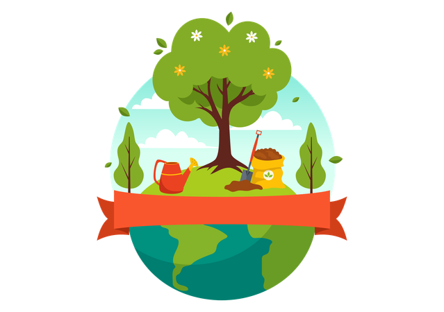 Happy Arbor Day  Illustration