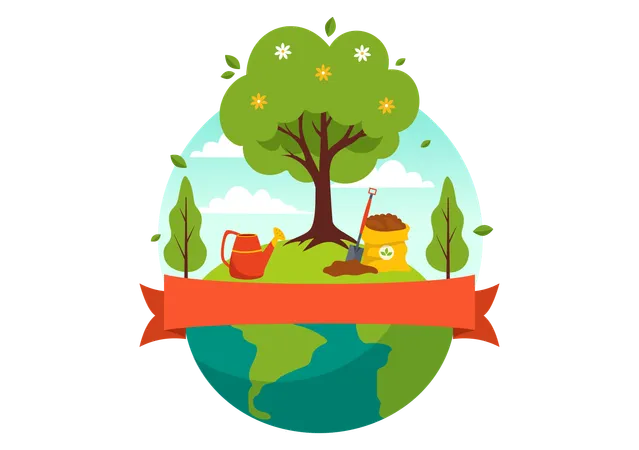 Happy Arbor Day  Illustration