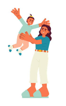 Happy baby and mom  Illustration