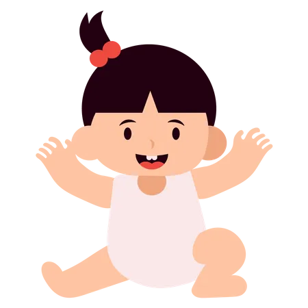 Happy baby girl  Illustration