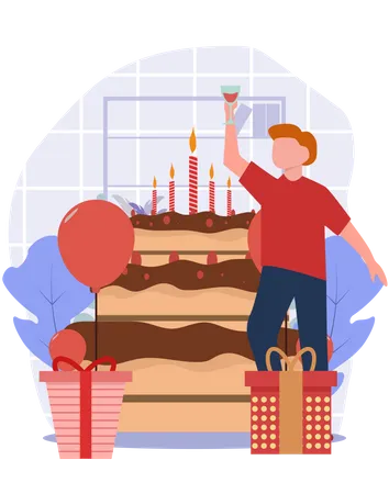 Birthday Flat Design Illustration