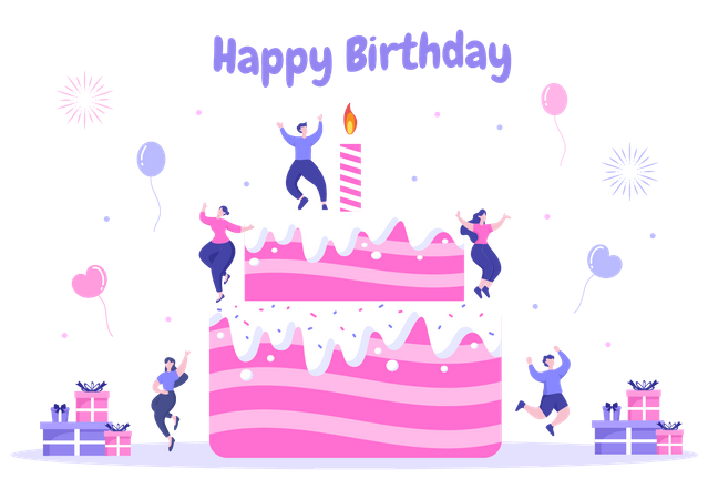 Happy Birthday Party Illustration